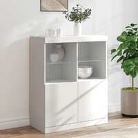  Sideboard with LED Lights White 81x37x100 cm