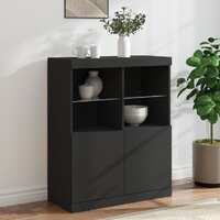  Sideboard with LED Lights Black 81x37x100 cm