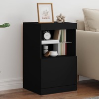  Sideboard with LED Lights Black 41x37x67 cm
