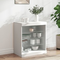  Sideboard with LED Lights White 60.5x37x67 cm