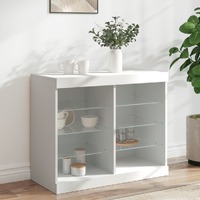  Sideboard with LED Lights White 81x37x67 cm