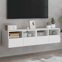  TV Wall Cabinets 2 pcs White 60x30x30 cm Engineered Wood