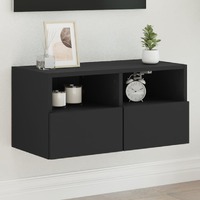  TV Wall Cabinet Black 60x30x30 cm Engineered Wood