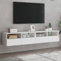  TV Wall Cabinets 2 pcs White 80x30x30 cm Engineered Wood