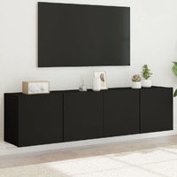  TV Cabinets Wall-mounted 2 pcs Black 80x30x41 cm