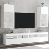  TV Cabinets with LED Lights 2 pcs White 40.5x30x90 cm