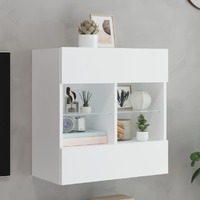  TV Wall Cabinet with LED Lights White 58.5x30x60.5 cm