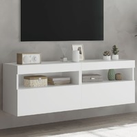  TV Wall Cabinets with LED Lights 2 pcs White 60x30x40 cm