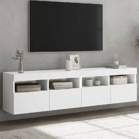  TV Wall Cabinets with LED Lights 2 pcs White 80x30x40 cm