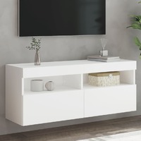  TV Wall Cabinet with LED Lights White 100x30x40 cm