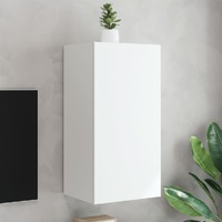  TV Wall Cabinet with LED Lights White 40.5x35x80 cm