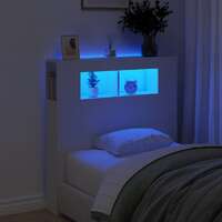  LED Headboard White 100 cm Engineered Wood