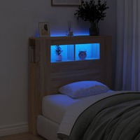  LED Headboard Sonoma Oak 100x18.5x103.5 cm Engineered Wood