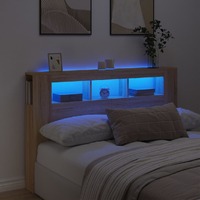 LED Headboard Sonoma Oak 160x18.5x103.5 cm Engineered Wood