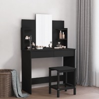  Dressing Table with Mirror Black 96x39x142 cm