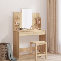  Dressing Table with Mirror Sonoma Oak 96x39x142 cm