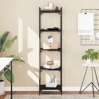  Bookcase 5-Tier Black 40x30x154 cm Engineered Wood