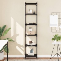  Bookcase 6-Tier Black 40x30x188 cm Engineered Wood