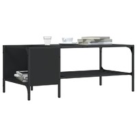  Coffee Table with Rack Black 100x51x40 cm Engineered Wood