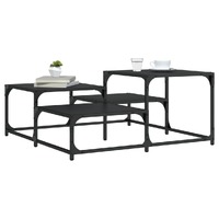  Coffee Table Black 87.5x87.5x40 cm Engineered Wood