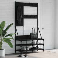  Clothes Rack with Shoe Storage Black 100x40x184 cm