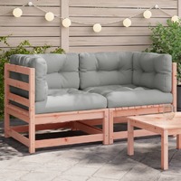  Garden Sofas Corner with Cushions 2 pcs Solid Wood Douglas