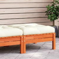  Garden Footstool with Cushion Wax Brown Solid Wood Pine