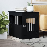  Dog Crate Furniture Black 55x80x68 cm Engineered Wood