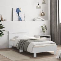  Bed Frame without Mattress with Headboard White 90x190 cm