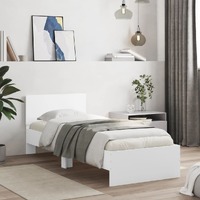  Bed Frame without Mattress with Headboard White 90x190 cm
