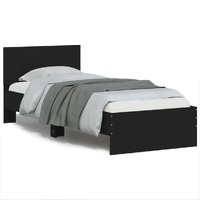  Bed Frame without Mattress with LED Lights Black 90x190 cm
