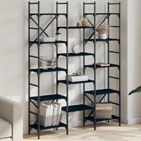  Bookshelf Black 127.5x28.5x172.5 cm Engineered Wood