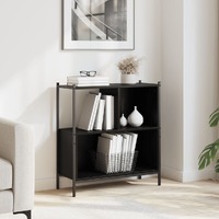  Bookcase Black 72x28x77.5 cm Engineered Wood