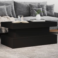  Coffee Table with LED Lights Black 90x50x40 cm