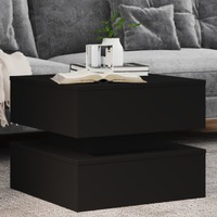  Coffee Table with LED Lights Black 50x50x40 cm