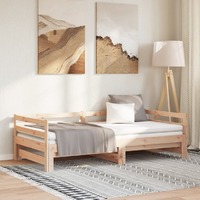  Day Bed with Trundle without Mattress 90x190 cm Solid Wood