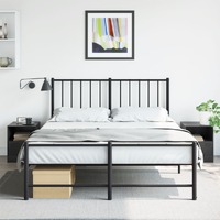  Bedside Cabinets 2pcs Black 34.5x39x44 cm Steel