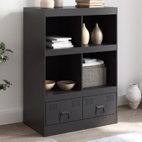  Highboard Black 67x39x95 cm Steel