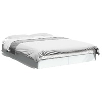  Bed Frame without Mattress White 135x190 cm Engineered Wood