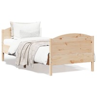  Bed Frame without Mattress 90x190 cm Solid Wood Pine