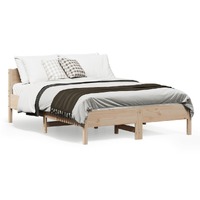  Bed Frame without Mattress 135x190 cm Solid Wood Pine
