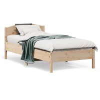  Bed Frame without Mattress 90x190 cm Solid Wood Pine
