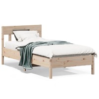  Bed Frame without Mattress 90x190 cm Solid Wood Pine