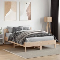 Bed Frame without Mattress 135x190 cm Solid Wood Pine