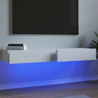  TV Cabinets with LED Lights 2 pcs White 60x35x15.5 cm