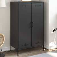  Highboard Black 68x39x113 cm Steel