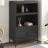  Highboard Black 68x39x113 cm Steel