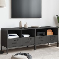  TV Cabinets 2 pcs Black 68x39x50.5 cm Steel