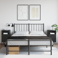  Bedside Cabinets 2 pcs Black 36x39x68 cm Steel
