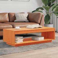  Coffee Table Wax Brown 110x50x33.5 cm Solid Wood Pine
